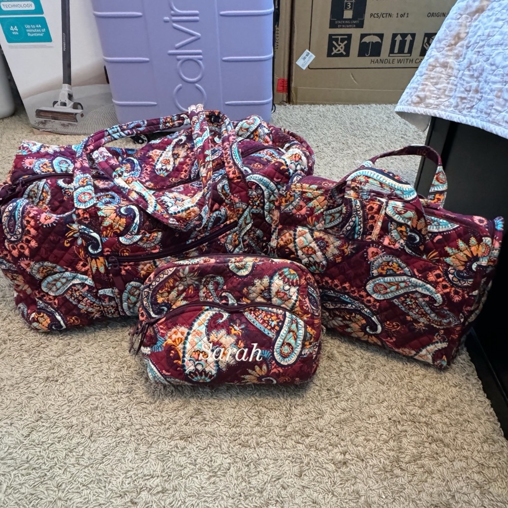 Vera Bradley Paisley Jamboree XL Duffel, Travel hanging toiletry bag, lg cos bag